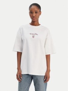 Calvin Klein Jeans T-Shirt LV047E232G Biały Relaxed Fit. Białe t-shirty Calvin Klein Jeans, s, bez wzorów, z bawełny, bez kołnierzyka, bez ramiączek. Za 209,99 zł.