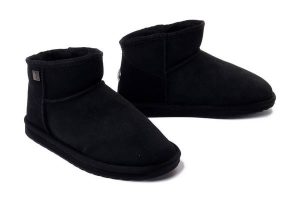 EMU AUSTRALIA WP11875 Platinum Slim Darling black, botki damskie. Czarne botki EMU Australia, na zimę, bez wzorów, ze skóry, bez obcasa, bez zapięcia. Za 599,93 zł.