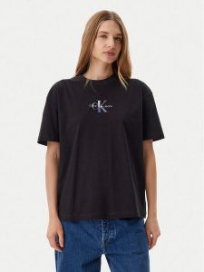 Calvin Klein Jeans T-Shirt Gradient Monologo J20J225521 Czarny Relaxed Fit. Czarne t-shirty Calvin Klein Jeans, m, bez wzorów, z bawełny, bez kołnierzyka, bez ramiączek. Za 119,99 zł.