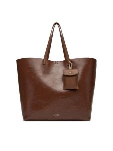 Gino Rossi Torebka C-THARAL-DA8078 Brązowy. Brązowe shopper bag Gino Rossi, bez wzorów, z materiału, bez dodatków. Za 299,99 zł.