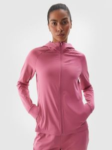 4F Bluza treningowa slim szybkoschnąca damska - fioletowa M. Czerwone bluzy 4f, m, bez wzorów, z dzianiny, z kapturem. W wyprzedaży za 99,99 zł.