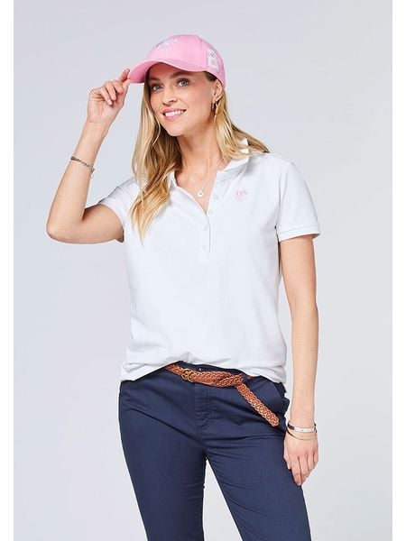Polo Sylt Koszulka polo w kolorze białym rozmiar: M. Białe bluzki Polo Sylt, m, bez wzorów, bez kołnierzyka, bez ramiączek. Za 64,95 zł.