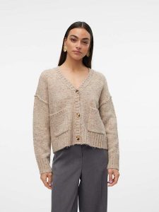 Vero Moda Kardigan w kolorze beżowym rozmiar: L. Brązowe kardigany Vero Moda, z wełny. Za 83,42 zł.