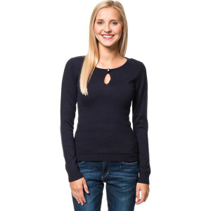 Sweter w kolorze granatowym. Niebieskie swetry klasyczne marki William de Faye, z kaszmiru, z okrągłym kołnierzem. W wyprzedaży za 136,95 zł.