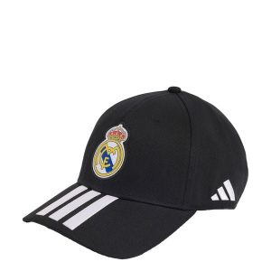 Czapka bejsbolowa Real Madryt. Białe czapki ADIDAS, bez wzorów, z bawełny, eleganckie. Za 99,95 zł.