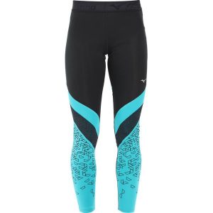 Mizuno IMPULSE Legginsy black/tile blue. Czarne legginsy marki Mizuno, z elastanu. W wyprzedaży za 174,30 zł.