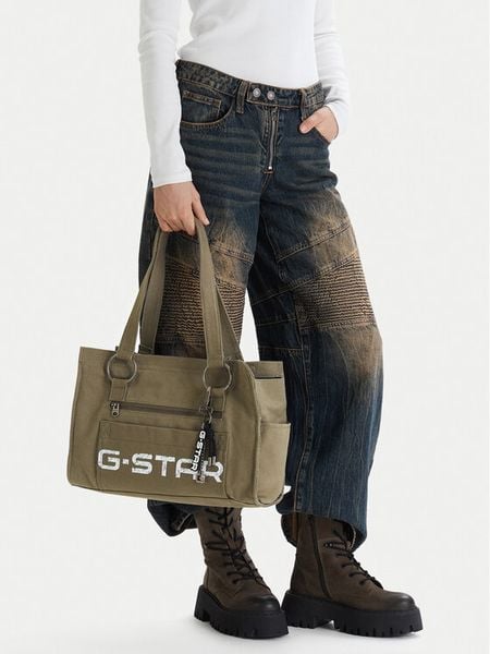 G-Star Raw Torebka CEO-XC8971 Khaki. Brązowe shopper bag G-Star Raw, bez wzorów, z materiału, bez dodatków. Za 199,99 zł.