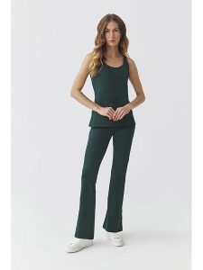 TATUUM Legginsy w kolorze ciemnozielonym rozmiar: M. Zielone legginsy Tatuum, bez wzorów, z podwyższonym stanem. Za 112,95 zł.
