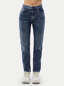 Pieces Jeansy Bella 17147970 Niebieski Tapered Fit. Niebieskie jeansy Pieces, bez wzorów, z bawełny. Za 149,99 zł.