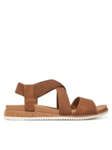 Skechers Sandały BOBS Desert Kiss Low 114705/CSNT Brązowy. Brązowe sandały Skechers, bez wzorów, z materiału, bez obcasa, na płaskiej podeszwie, bez zapięcia. Za 159,99 zł.