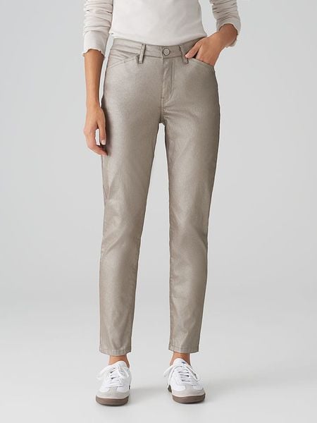 OPUS Dżinsy - Slim fit - w kolorze szarobrązowym rozmiar: 42/L28. Brązowe jeansy Opus, z aplikacjami, ze skóry. Za 217,53 zł.