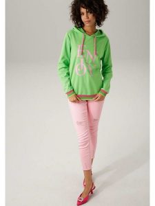 Aniston Bluza w kolorze zielonym rozmiar: 42. Zielone bluzy Aniston, bez wzorów, z bawełny, z kapturem. Za 83,42 zł.