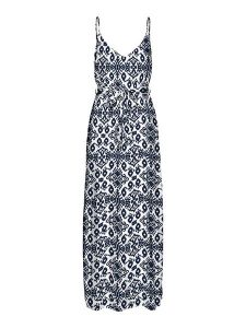 Vero Moda Sukienka w kolorze biało-granatowym rozmiar: L. Białe sukienki Vero Moda, l, bez wzorów, z tkaniny, bez kołnierzyka, bez ramiączek, maxi. Za 79,21 zł.