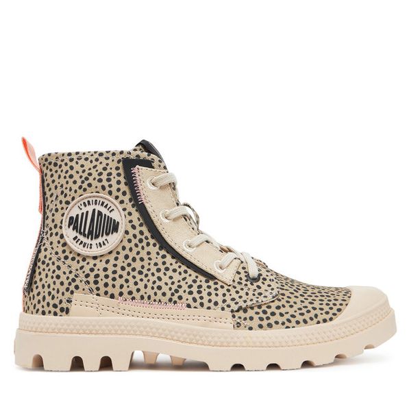 Trapery Palladium. Brązowe buty zimowe Palladium, bez obcasa, bez zapięcia. Za 359,99 zł.