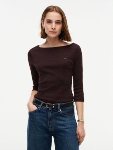 Tommy Hilfiger Koszula Kobiety Bawełna brązowy, S. Brązowe koszule TOMMY HILFIGER, s, bez wzorów, z bawełny, bez kołnierzyka, bez ramiączek. Za 249,95 zł.