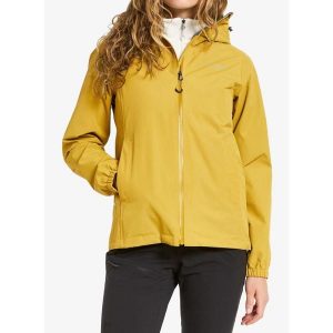 Kurtka przeciwdeszczowa damska Didriksons Varja JKT 2. Żółte kurtki Didriksons, bez wzorów, bez kaptura. Za 505,99 zł.