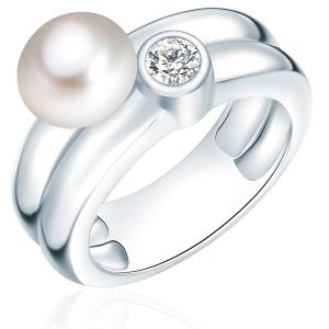 Valero Pearls Pierścionek Srebro wysokiej próby Srebrny Pierścionki 1 ct Damski. Szare pierścionki Valero Pearls, z cyrkonią, srebrne. Za 279,99 zł.