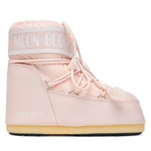 Śniegowce Moon Boot. Czerwone buty zimowe Moon Boot, bez obcasa, bez zapięcia. Za 809,99 zł.