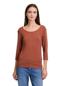 CARTOON Koszulka w kolorze jasnobrązowym rozmiar: 46. Brązowe bluzki Cartoon, bez wzorów, bez kołnierzyka, bez ramiączek. Za 39,99 zł.