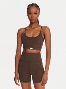 Reebok Biustonosz sportowy Reebok X Ewa Chodakowska RK25312CCW Brązowy. Brązowe biustonosze sportowe Reebok, bez wzorów, z syntetyku. Za 149,99 zł.