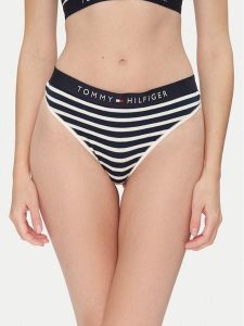 Tommy Hilfiger Stringi UW0UW04796 Granatowy. Niebieskie stringi TOMMY HILFIGER, bez wzorów, z bawełny. Za 69,99 zł.