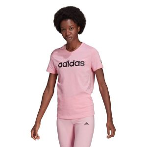 Koszulka z krótkim rękawem Damska Adidas Loungewear Essentials Slim Logo Różowy. Czarne bluzki ADIDAS, s, bez wzorów, sportowe, bez kołnierzyka, bez ramiączek. Za 73,00 zł.