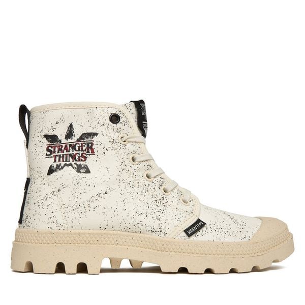 Trapery Palladium. Białe buty zimowe Palladium, bez obcasa, bez zapięcia. Za 319,99 zł.