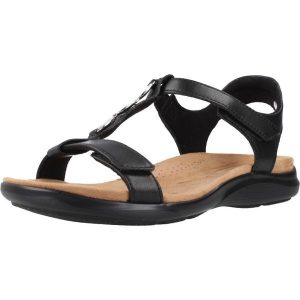 Sandały CLARKS 26185964C Czarny. Czarne sandały Clarks, bez wzorów, ze skóry, bez obcasa, bez zapięcia. Za 426,99 zł.