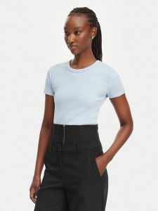 HUGO T-Shirt Delanor 50512000 Niebieski jasny Slim Fit. Niebieskie t-shirty Hugo, s, bez wzorów, z bawełny, bez kołnierzyka, bez ramiączek. Za 135,99 zł.