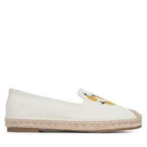 Espadryle DeeZee. Białe espadryle DeeZee, bez wzorów, bez obcasa. Za 119,99 zł.