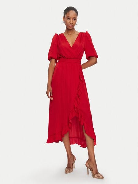 Morgan Sukienka letnia 242-RIALY Pomarańczowy Regular Fit. Brązowe kombinezony Morgan, na lato, bez wzorów, z syntetyku, bez kołnierzyka, bez ramiączek. Za 249,99 zł.