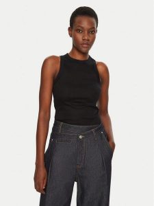 IVY OAK Top Klara IO1100X2350 Czarny Slim Fit. Czarne topy IVY & OAK, xl, bez wzorów, z bawełny, bez kołnierzyka, bez ramiączek. Za 139,99 zł.