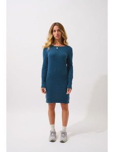 AUTHENTIC CASHMERE Kaszmirowa sukienka "Armet" w kolorze niebieskim rozmiar: M. Niebieskie sukienki AUTHENTIC CASHMERE, m, bez wzorów, z kaszmiru, bez kołnierzyka, bez ramiączek, mini. Za 502,76 zł.