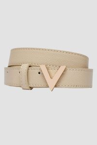 VALENTINO Beżowy pasek Divina. Brązowe paski Valentino by Mario Valentino, bez wzorów. W wyprzedaży za 169,99 zł.