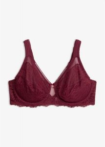 Biustonosz minimizer z wyściełanymi ramiączkami. Niebieskie biustonosze bonprix, bez wzorów, z koronki. Za 59,99 zł.