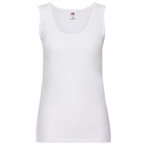 Kamizelka Damska Valueweight Top. Czarne koszulki sportowe FRUIT OF THE LOOM, bez wzorów, bez ramiączek. Za 45,99 zł.