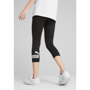 Damskie legginsy 3/4 z małym logo No. 1 ESS PUMA Black. Czarne legginsy Puma, bez wzorów, z gumy. W wyprzedaży za 89,00 zł.