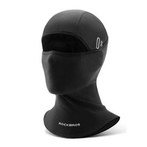 Czapka rowerowa całoroczna, model długi. Czarne czapki ROCKBROS, bez wzorów, z materiału, sportowe. Za 83,60 zł.