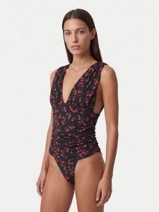 Guess Strój kąpielowy W6YZ34 K7181 Czarny. Czarne stroje jednoczęściowe Guess, z aplikacjami, z syntetyku. Za 347,99 zł.