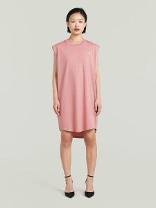 G-Star Sukienka w kolorze jasnoróżowym rozmiar: XL. Różowe sukienki G-Star, na co dzień, xl, bez wzorów, z bawełny, retro, bez kołnierzyka, bez ramiączek, midi, proste. Za 121,99 zł.