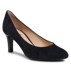 Półbuty HÖGL. Niebieskie czółenka HÖGL, bez wzorów, bez obcasa, na obcasie, bez zapięcia. Za 419,99 zł.