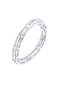Elli PREMIUM Damska obrączka Chain skręcony Trend w srebrze próby 925 Sterling Silver Pierścionki 1 ct Damski. Szare pierścionki Elli PREMIUM, srebrne. Za 178,99 zł.
