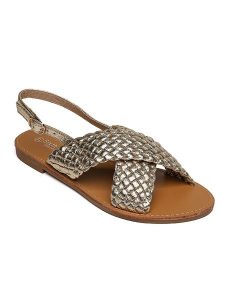 Sixth Sens Sandały w kolorze złotym rozmiar: 37. Żółte sandały Sixth Sens, bez wzorów, z otwartym noskiem, bez obcasa, bez zapięcia. Za 96,83 zł.