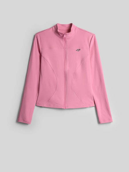 4F Bluza slim bez kaptura damska - różowa S. Czerwone bluzy 4f, s, bez wzorów, z dzianiny, bez kaptura. Za 189,99 zł.