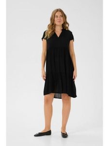 Kaffe Sukienka w kolorze czarnym rozmiar: 46. Czarne sukienki Kaffe, na co dzień, s, bez wzorów, z wiskozy, klasyczne, bez kołnierzyka, bez ramiączek, midi, proste. Za 114,44 zł.