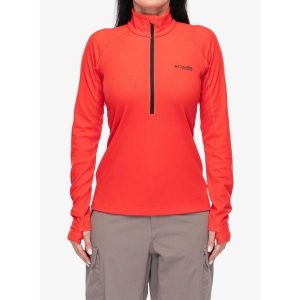 Bluza z zamkiem 1/2 damska Columbia DriVenture Half Zip. Czerwone bluzy Columbia, bez wzorów, bez kaptura. Za 329,99 zł.
