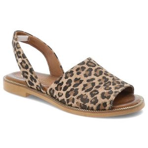 Beżowe Sandały Armodo Eleganckie Obuwie Damskie Lampart. Brązowe sandały Armodo, bez wzorów, ze skóry, z otwartym noskiem, bez obcasa, bez zapięcia. Za 239,00 zł.