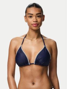 Pieces Góra od bikini Luva 17156770 Granatowy. Niebieskie bikini Pieces, bez wzorów, z syntetyku. Za 69,99 zł.