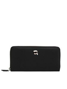 KARL LAGERFELD Portfel A4W32011 Czarny. Czarne portfele KARL LAGERFELD, bez wzorów, ze skóry. Za 439,99 zł.