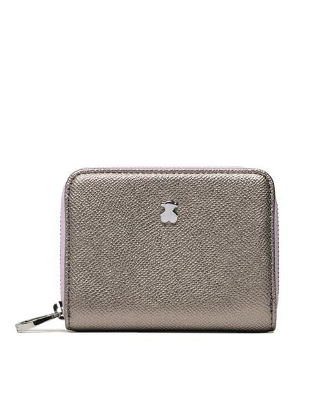 TOUS Portfel Monedero M. New Dubai 2001690055 Srebrny. Szare portfele Tous, bez wzorów, ze skóry. Za 179,99 zł.